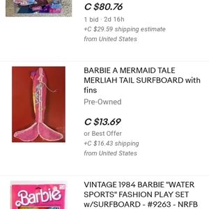 2 in 1 Barbie mermaid/surfboard*No Doll included*